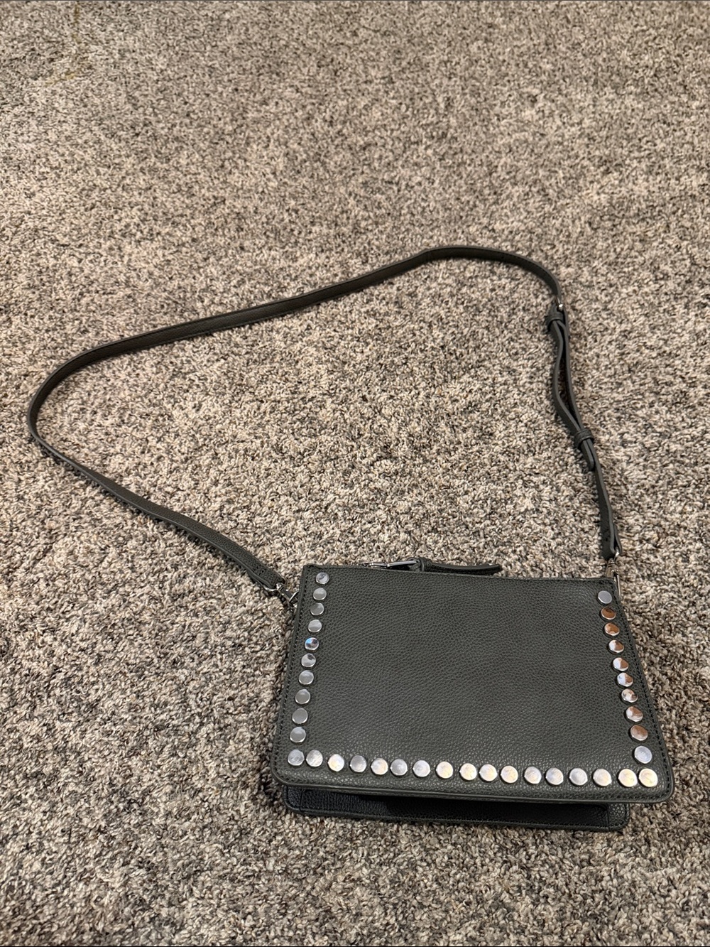 Urban Outfitters Dark Gray Studded Crossbody Bag